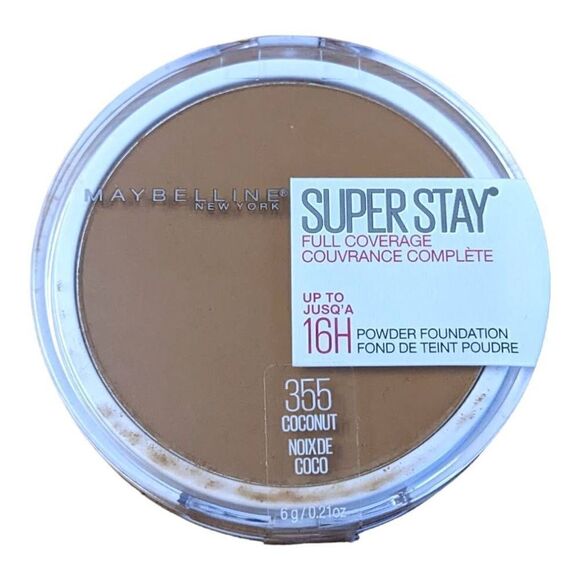 Maybelline Super Stay Full Coverage Powder Foundation Coconut‎ 355 .21 oz 16 hrs - Picture 1 of 3